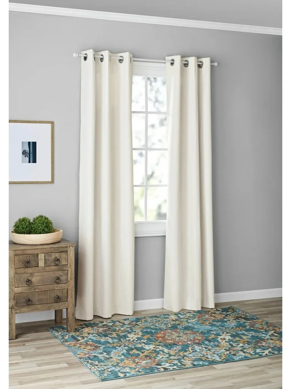 Mainstays Textured Solid Blackout Grommet Curtain Panel Pair, 2 Panels, 37”x84”